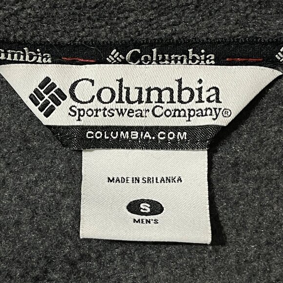 Columbia Full Zip Fleece Jacket Men's Small Charcoal BRAND EMBROIDERY - Picture 4 of 5